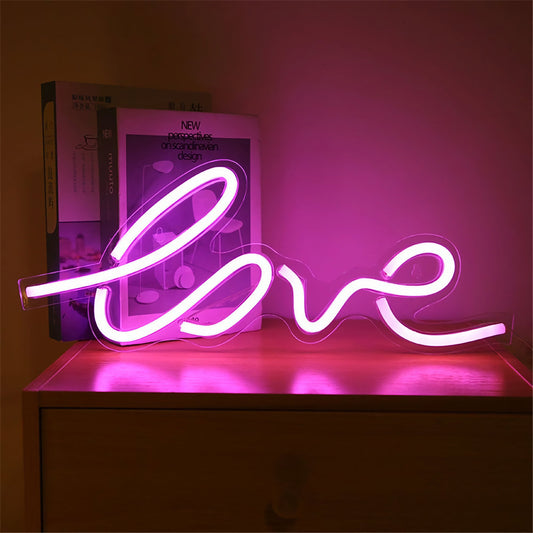 Neon Pink “Love” Wall Sign
